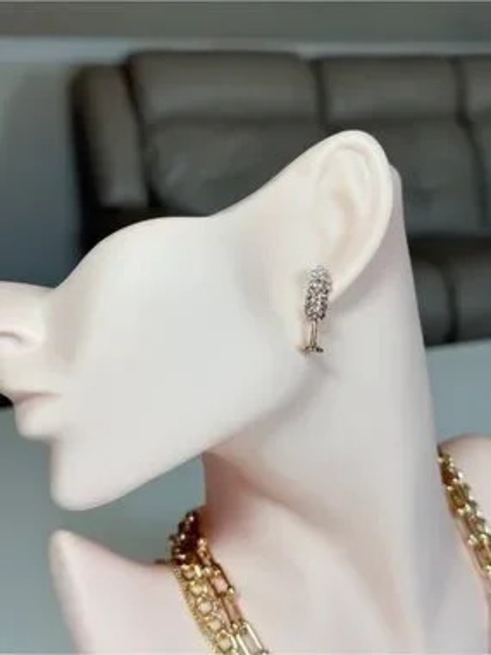 Gold Crystals and Pearls Stud Earrings - Women Jewelry